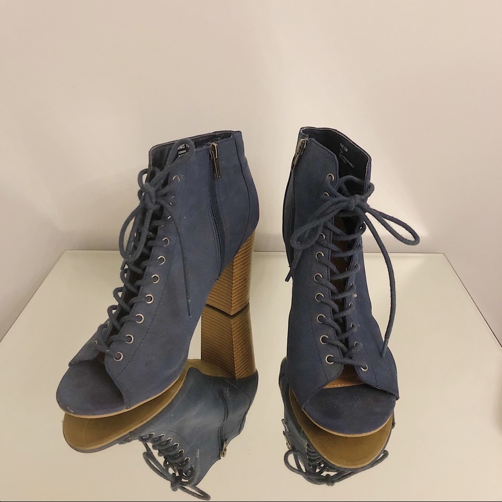 High Heel Tie Up Boots